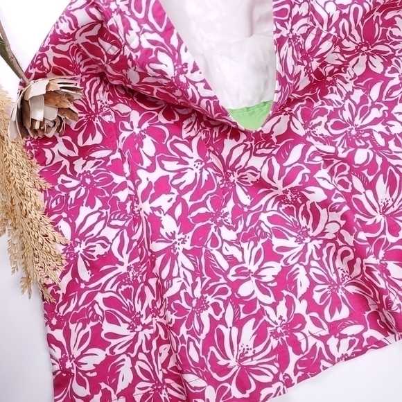 Worthington Stretch Pink White Floral Skirt Sz 12 - Picture 12 of 15